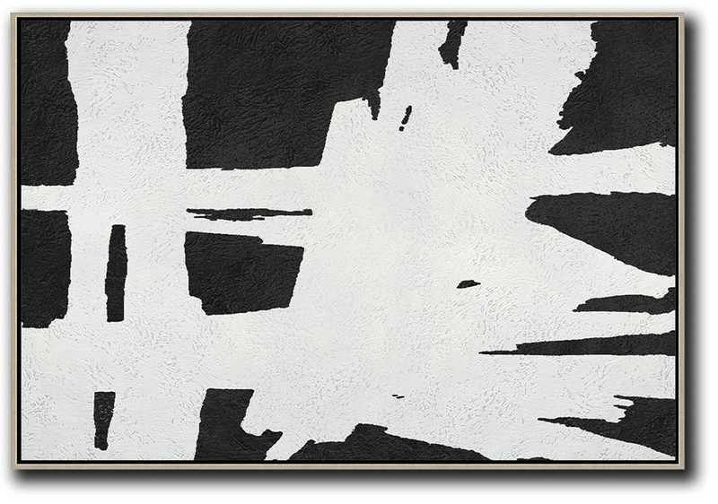 Contemporary Wall Art,Oversized Horizontal Minimal Art On Canvas - Hand Painted Canvas Art